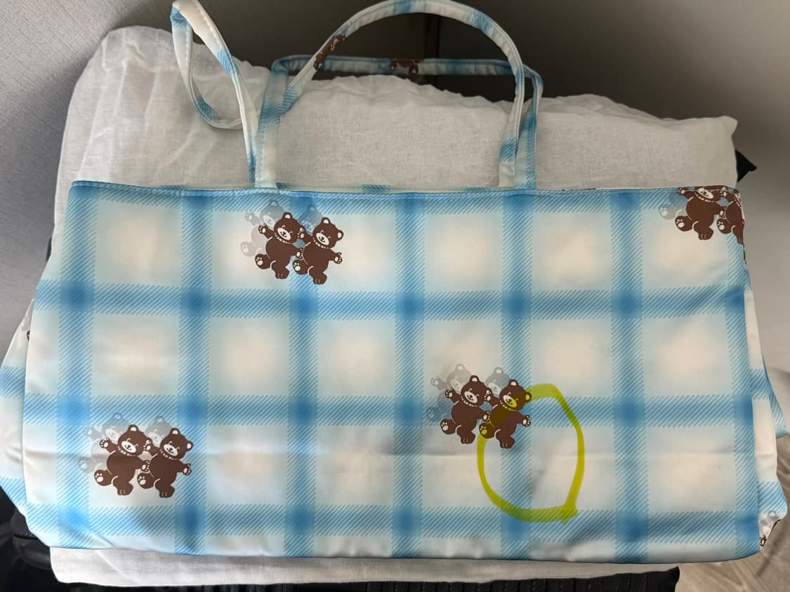 기준 kijun Shopper Bag Check Bear 상품이미지4