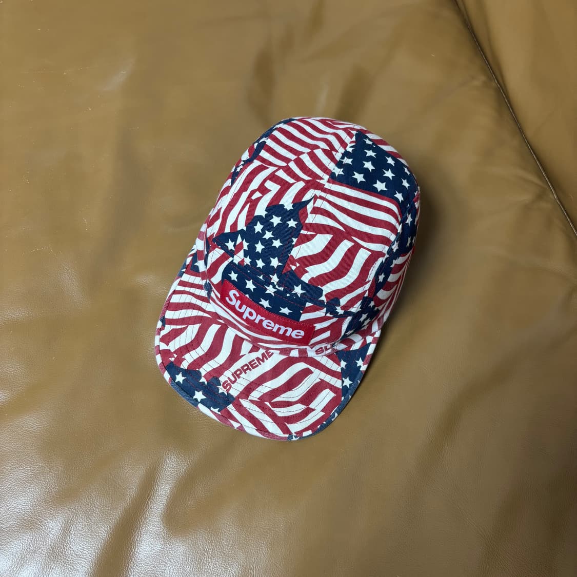 슈프림 캠프캡 모자 박스로고 USA 성조기 상품이미지5