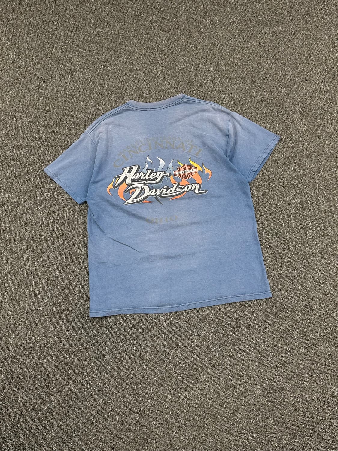 OS)할리데이비슨 빈티지 100주년 프린팅 반팔 상품이미지3