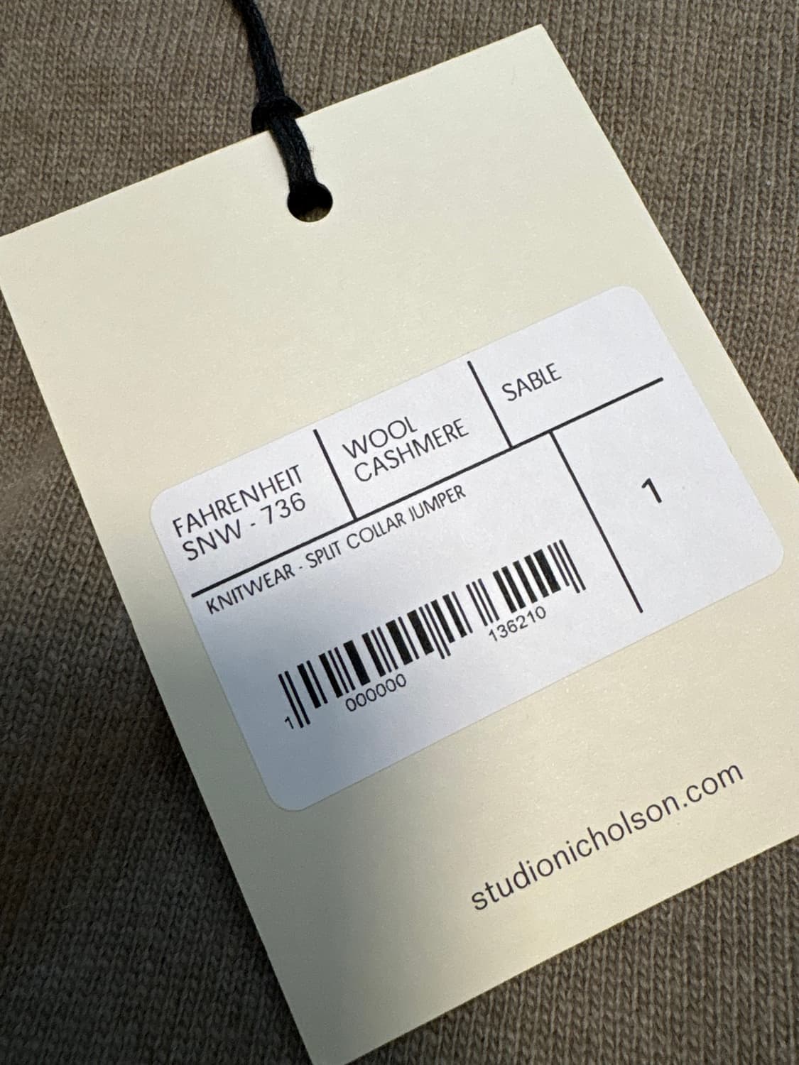 스튜디오니콜슨 울캐시 카라니트 새상품 상품이미지7