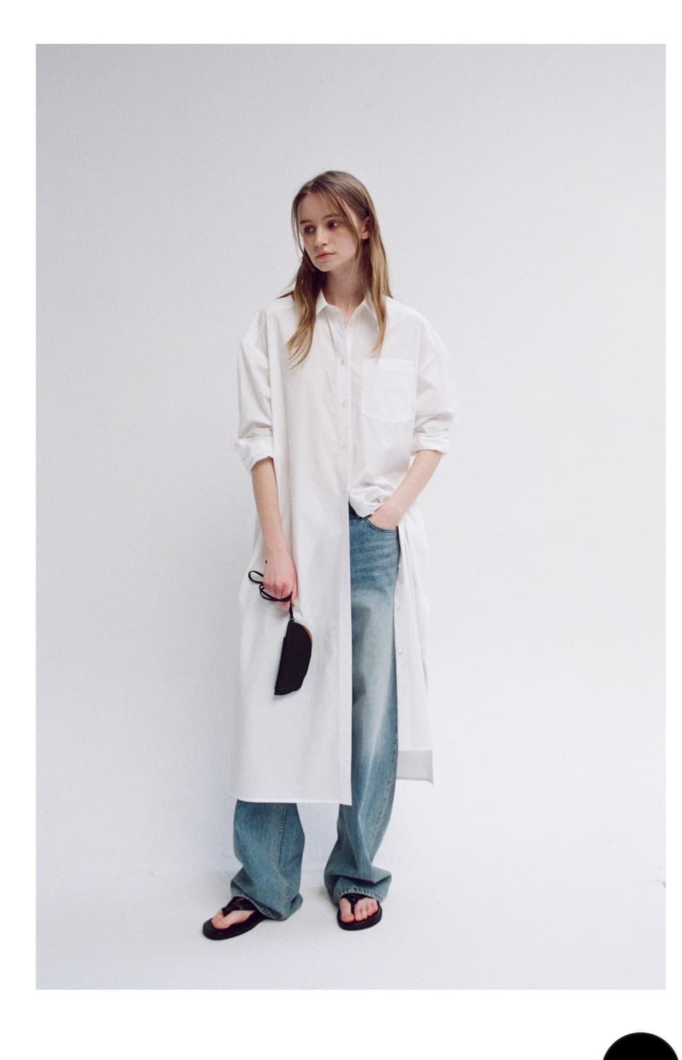 Facade pattern 클래식 스트레이트 데님 Faded blue S 상품이미지4