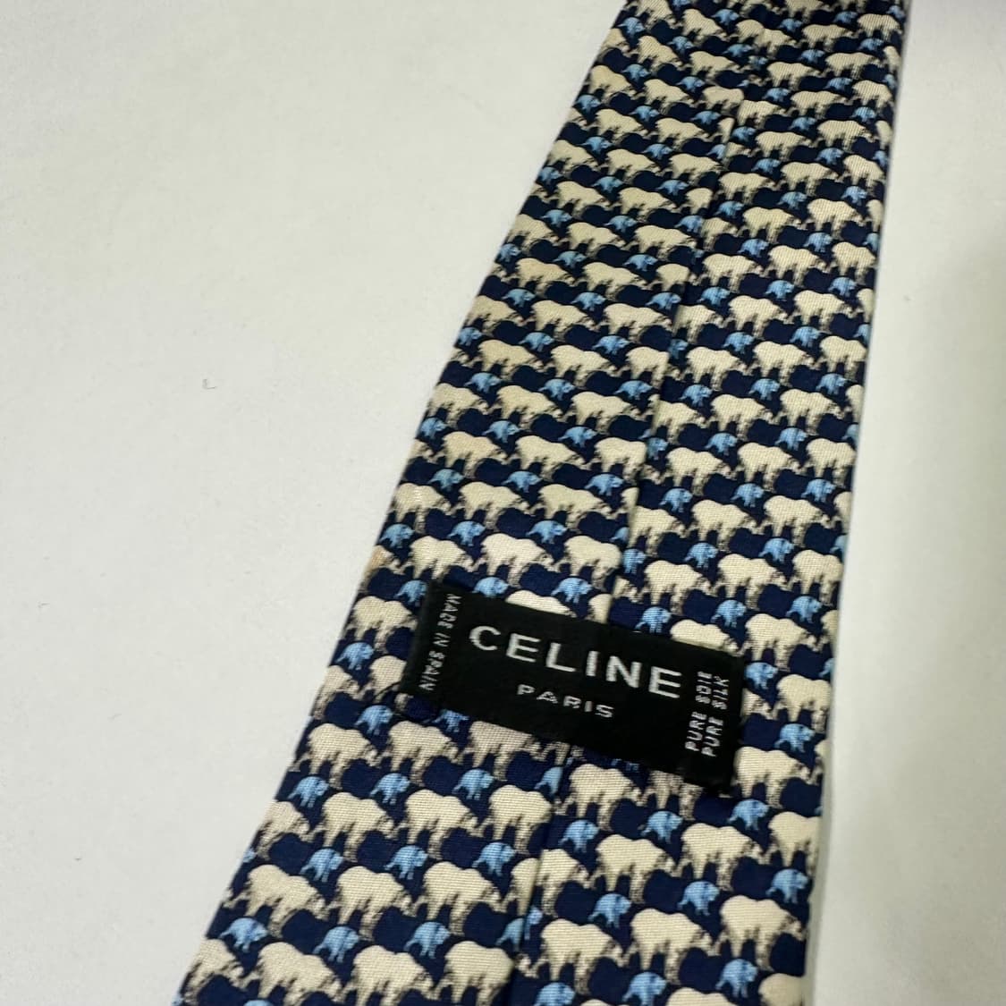 OS 셀린느 북극곰프린팅 실크100% 넥타이 상품이미지1
