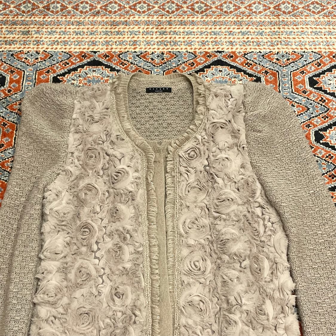 시슬리 베이지 장미 레이스 가디건 여성FREE 상품이미지2