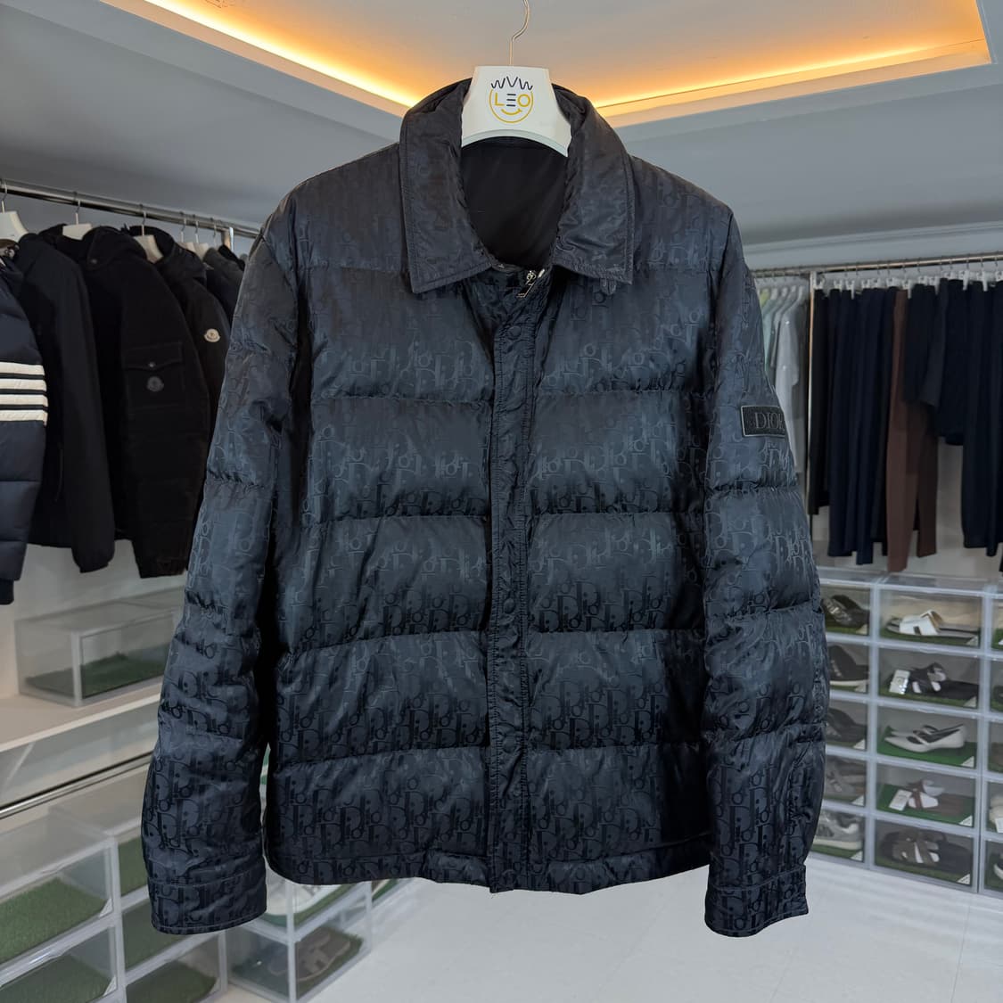 [리오브] 디올 오블리크 자카드 올오버 퀄팅 패딩 자켓 상품이미지1
