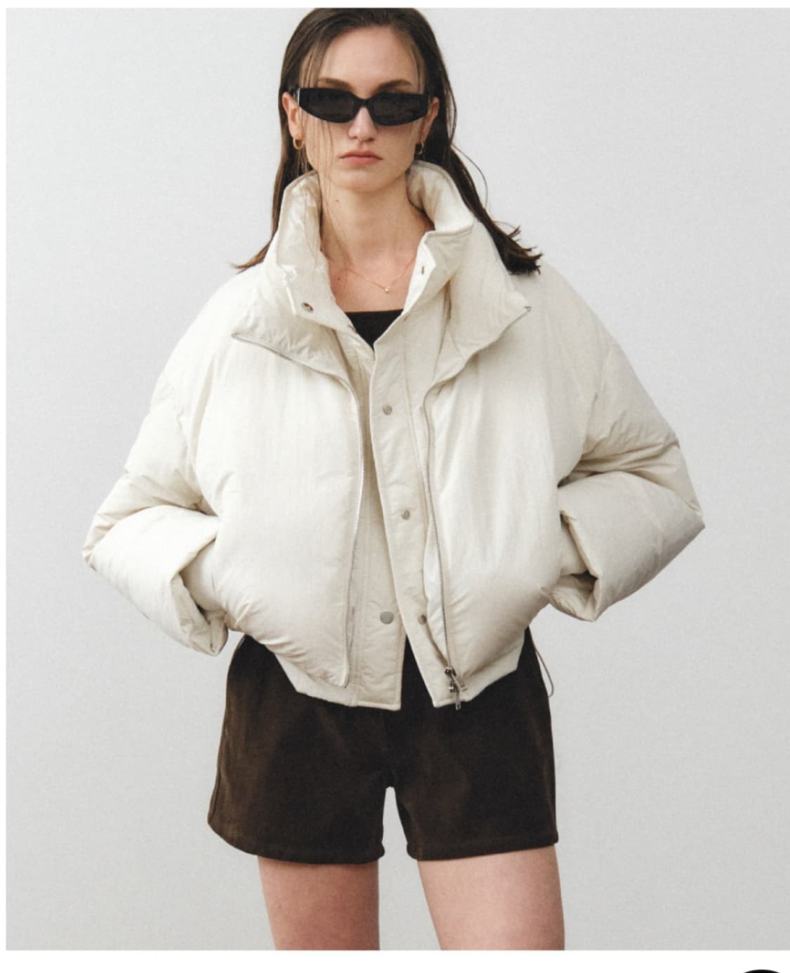 (교환)노이어 포 우먼 크롭 레이어드 푸퍼 자켓 오프화이트 상품이미지1