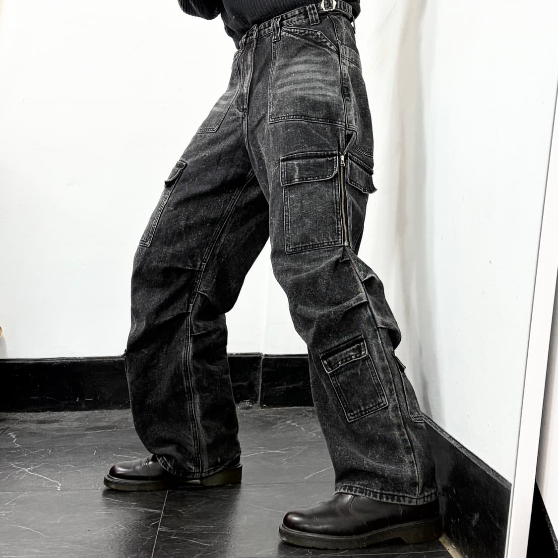 웨이비니스 X 노운 파라슈트 데님 카고 팬츠 상품이미지1