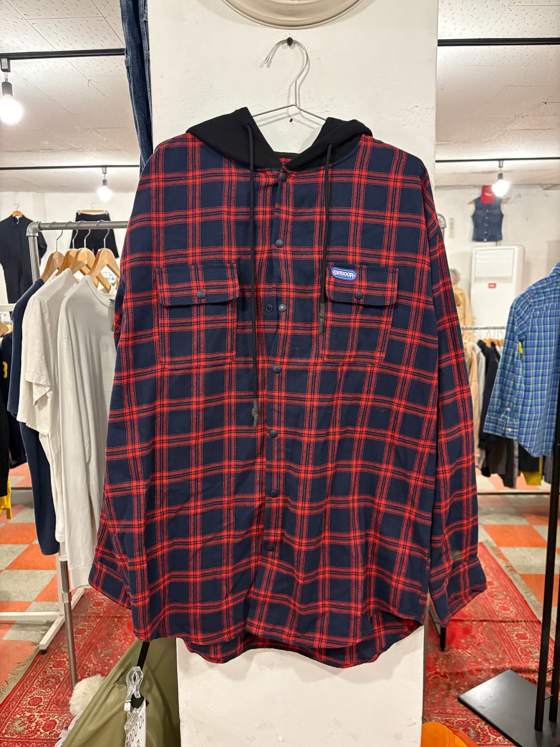 아웃도어 체크셔츠후드 상품이미지1