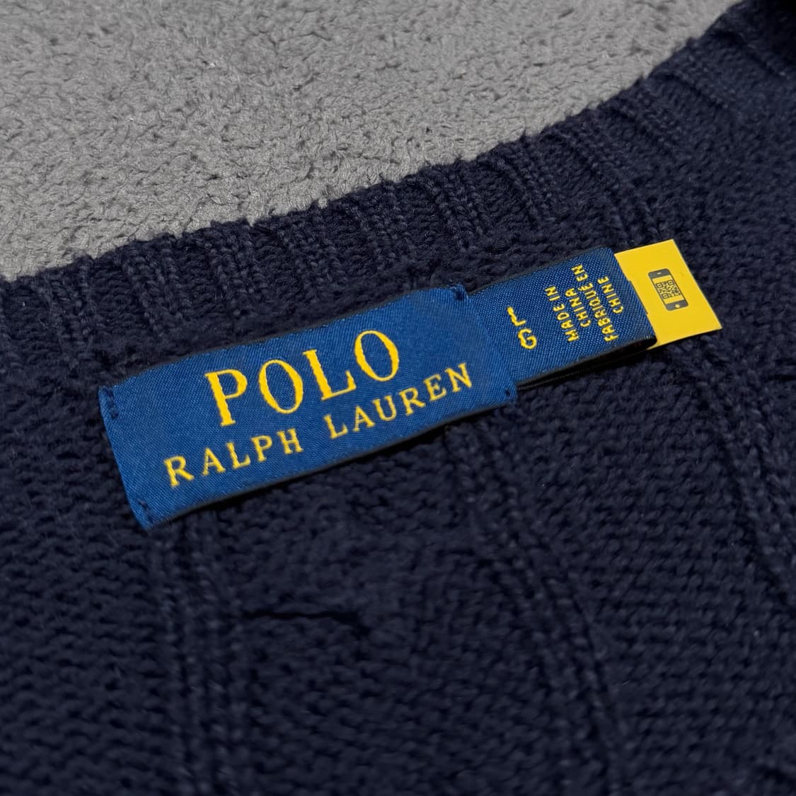 Qr 폴로 코튼 네이비 꽈배기 니트 상품이미지4