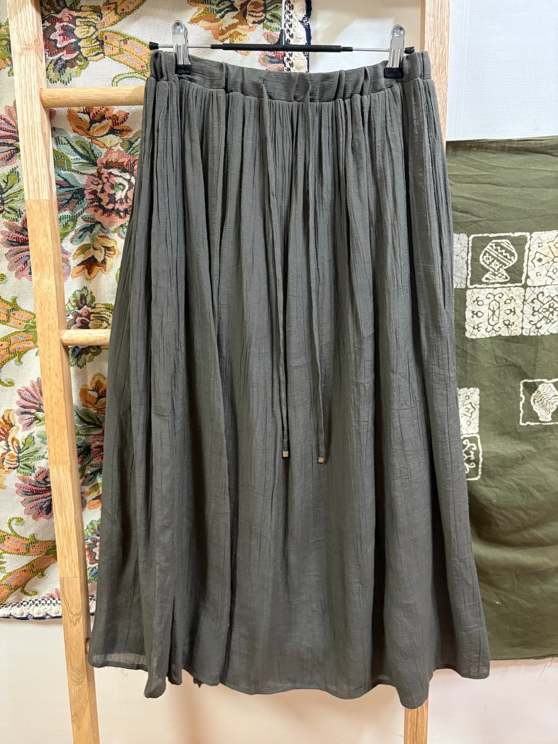 카키 롱스커트 상품이미지1