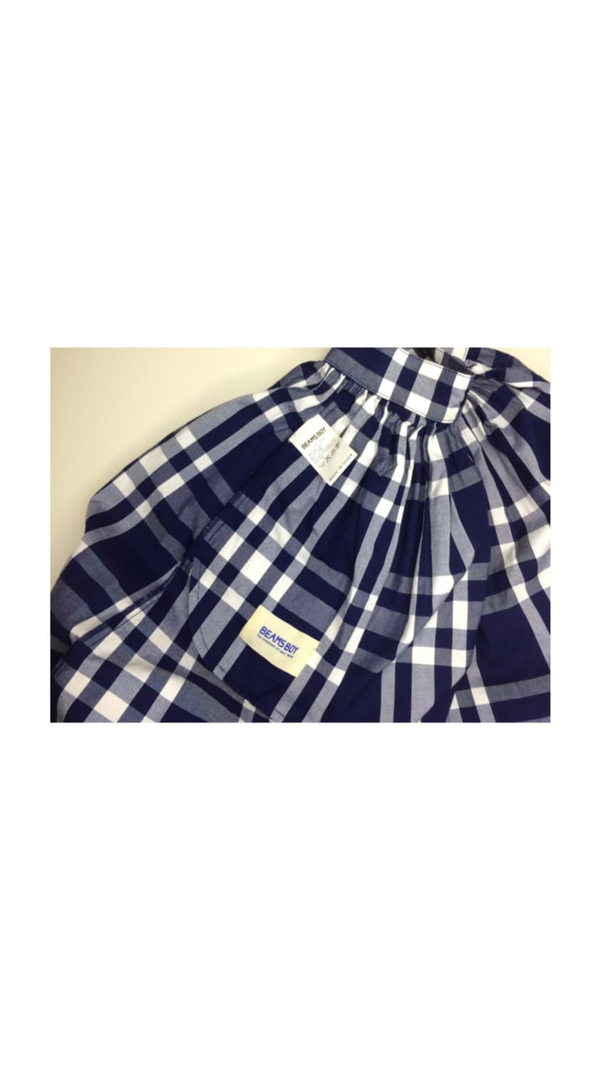Beams boy 빔즈보이 네이비 체크 스커트 상품이미지5