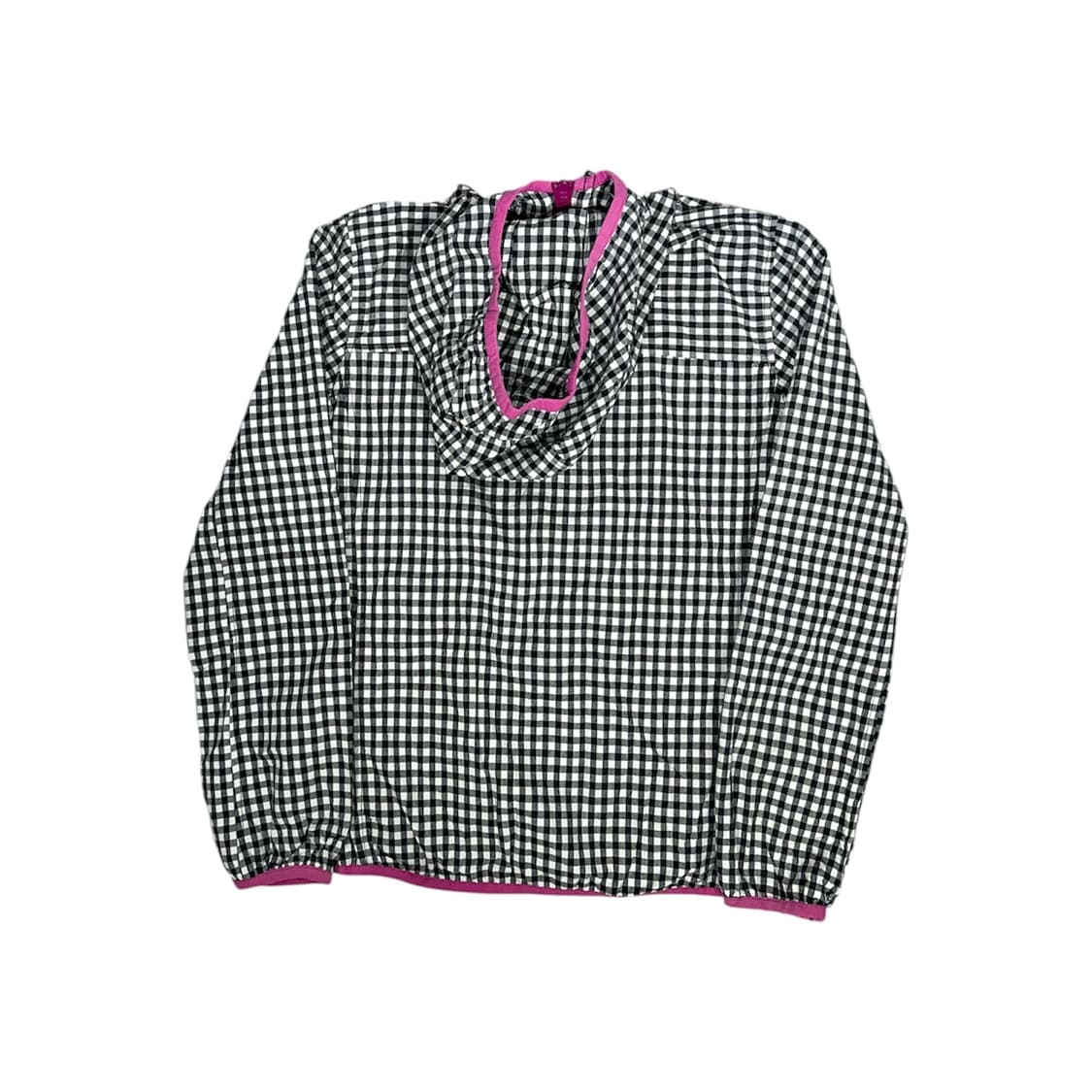 아디다스 블랙 키치 체크 후드 바람막이 자켓 M 상품이미지3