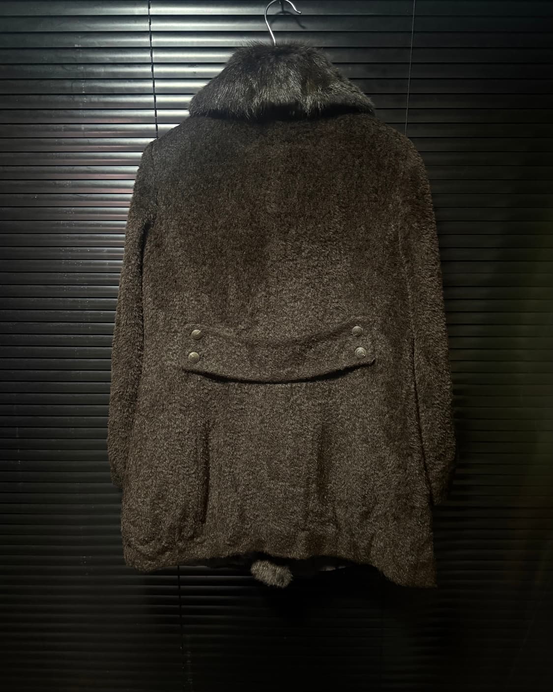 샤트렌 알파카 울 머스카렛 털 퍼 밍크 코트 브라운 갈색 90 S 하이넥 상품이미지4