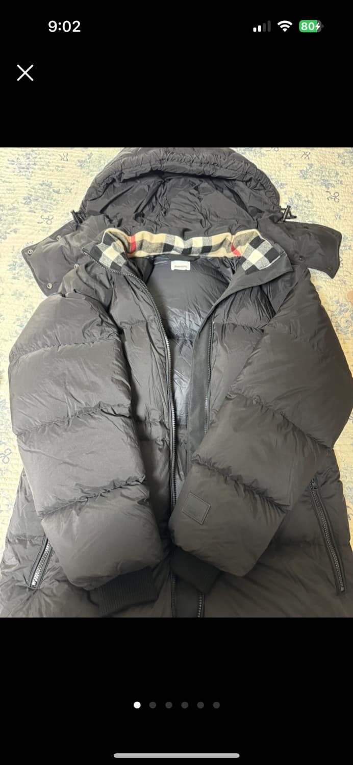 버버리 블랙 로고 롱패딩 상품이미지1