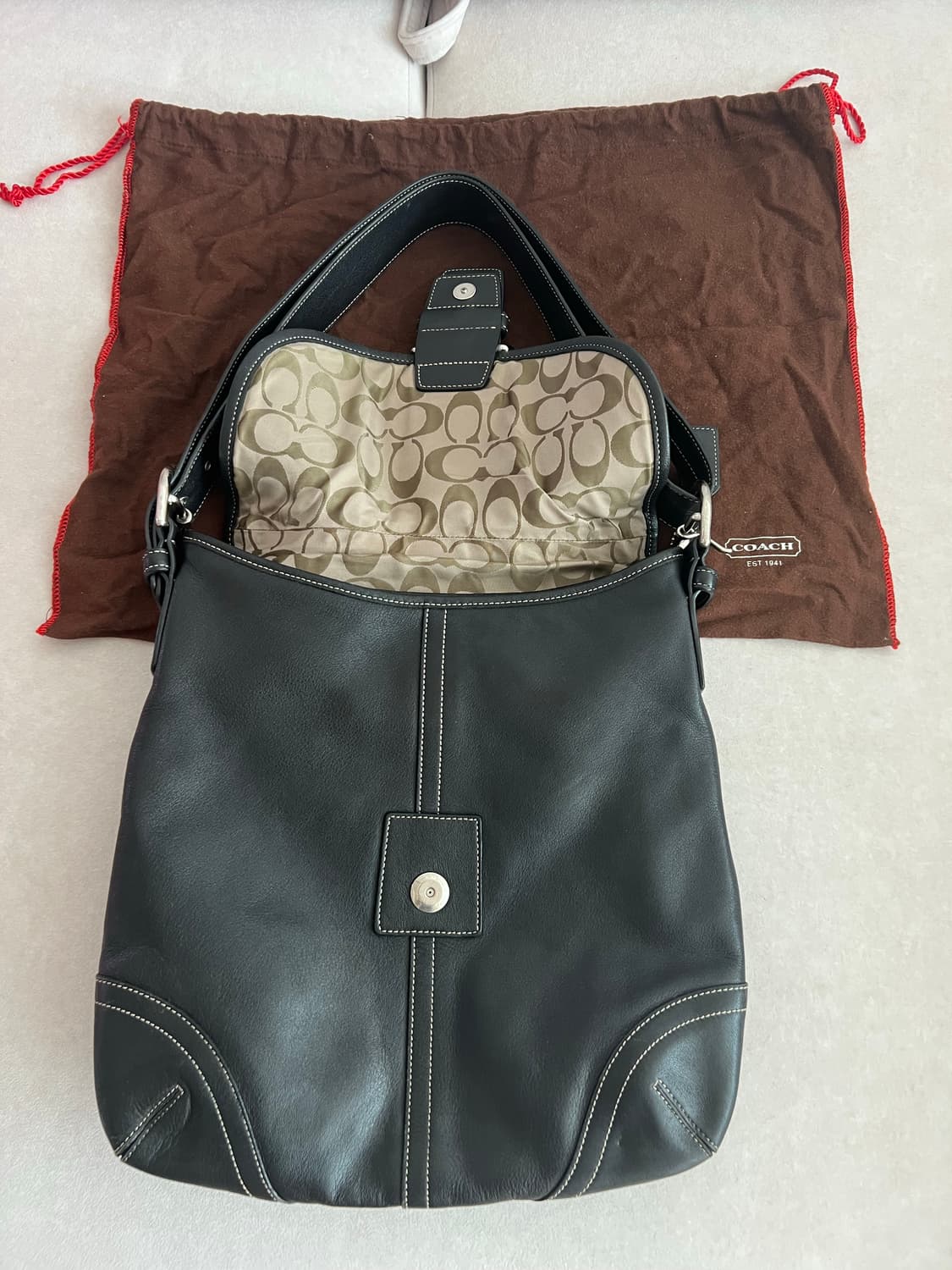 올드코치 블랙소호가죽크로스백 버클숄더백 coach soho 상품이미지3