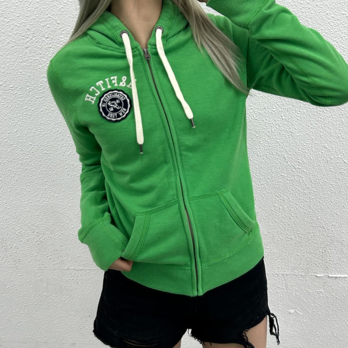 아베크롬비 사이드패치 그린 후드집업 M 상품이미지1