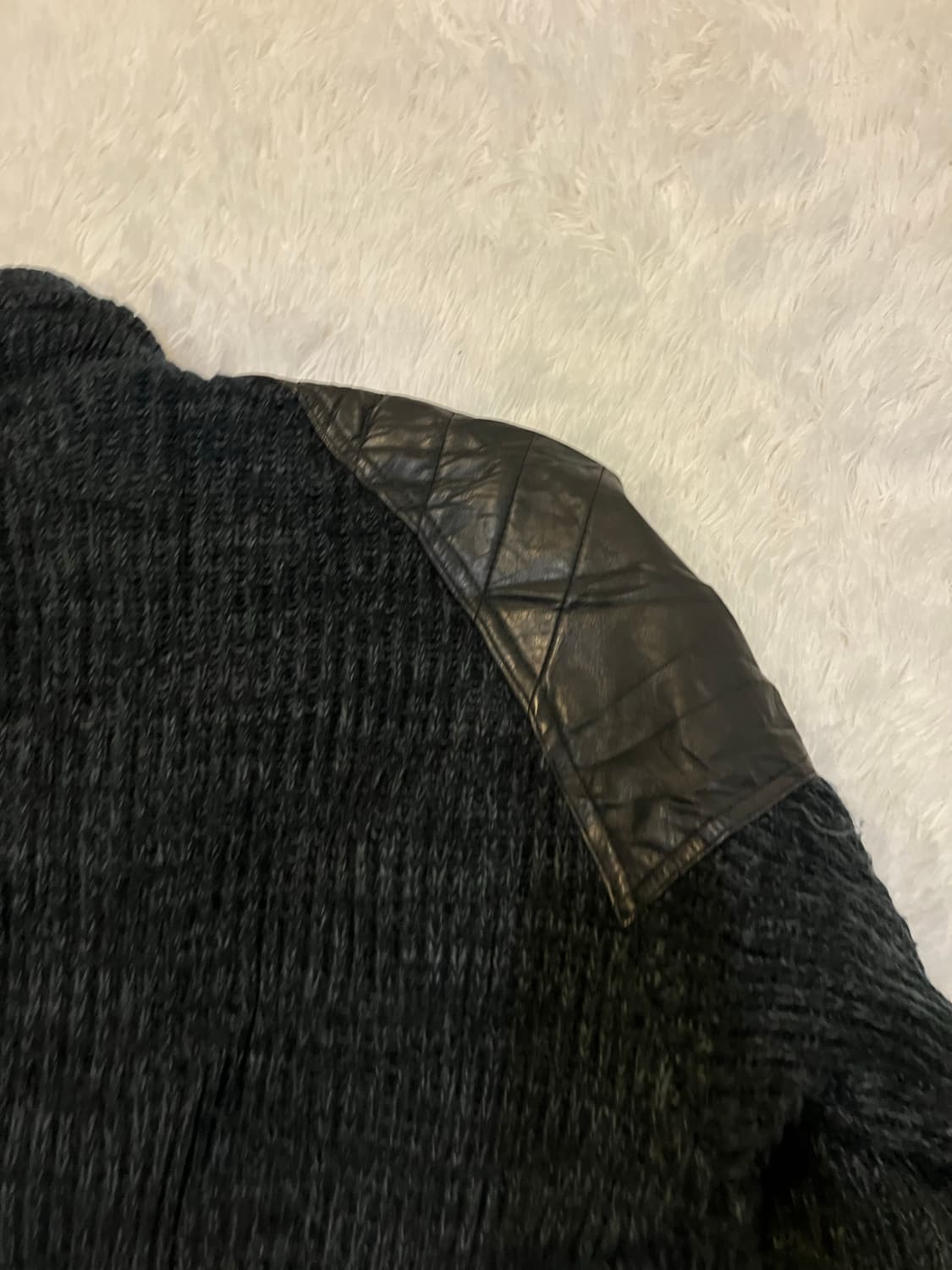 a블랙 레더패치 니트 점퍼612  상품이미지6