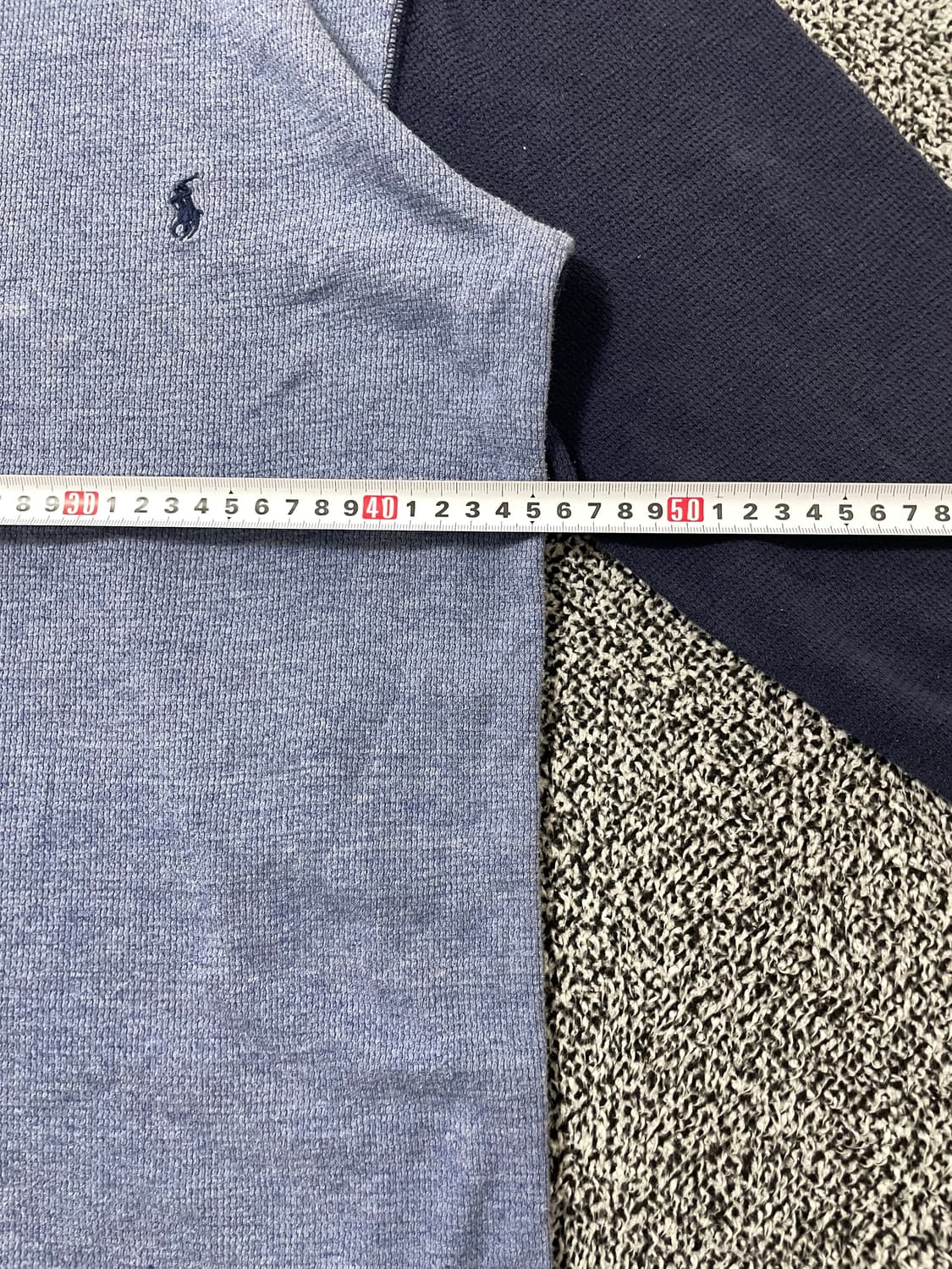 빈티지9. 폴로랄프로렌 와플 투톤 롱슬리브 긴팔 티셔츠 블루 상품이미지4