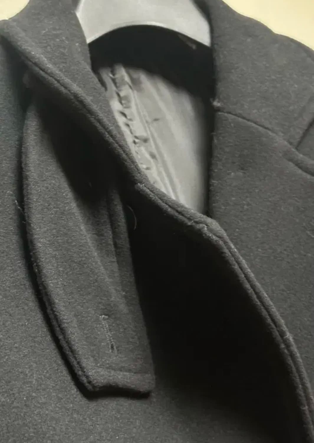 울 비조 남자 더블 코트 블랙 상품이미지3