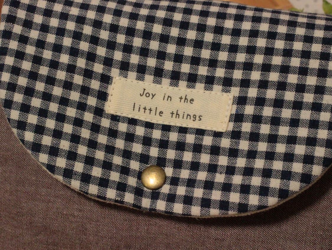 핸드메이드 네이비체크 박스 파우치 상품이미지3