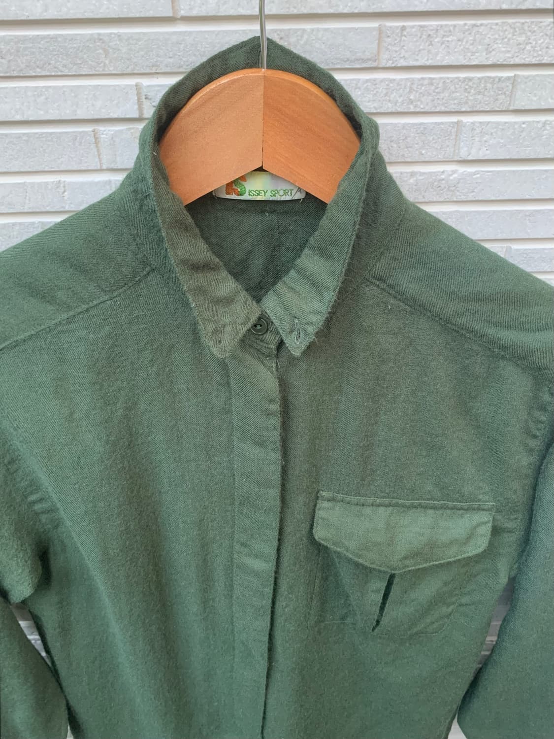 Issey Miyake Sport 그린 울 셔츠 상품이미지4