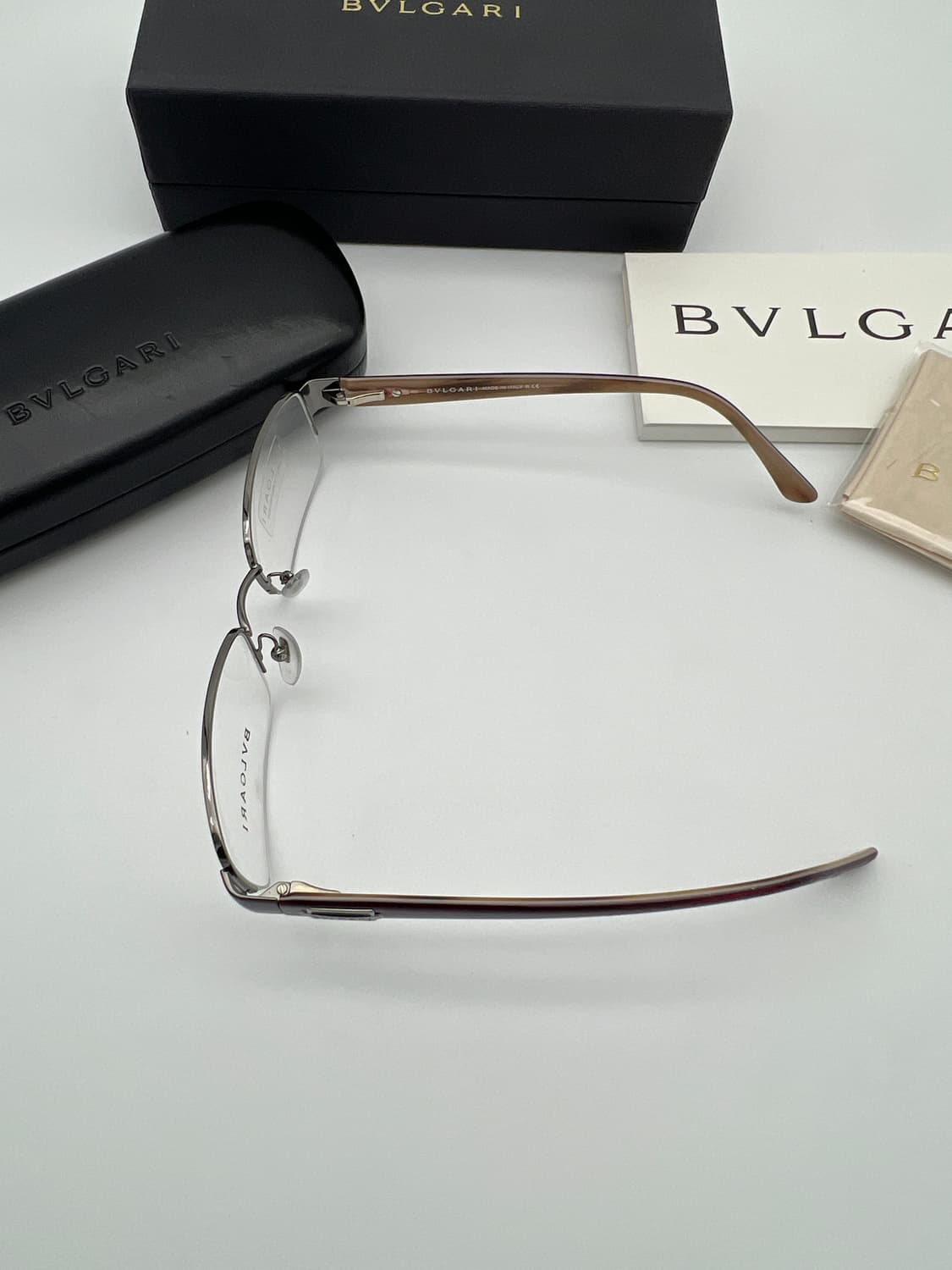 불가리 BVLGARI 반무테 직사각 안경 1.0.05 103 상품이미지4