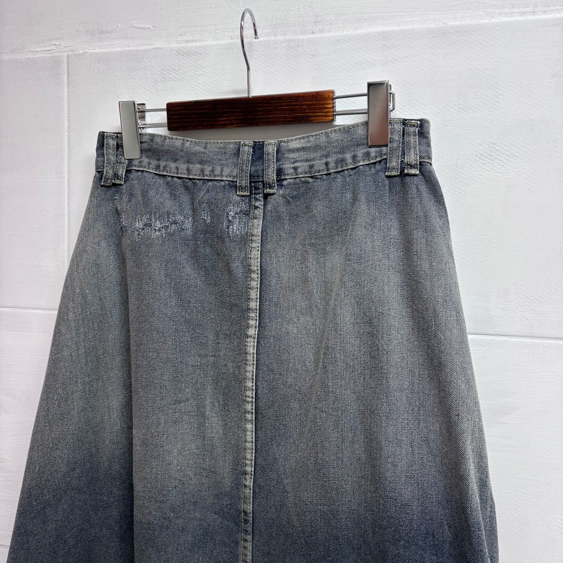 데님 패치워크 데미지 그런지 히피 롱 스커트 JPN 상품이미지5