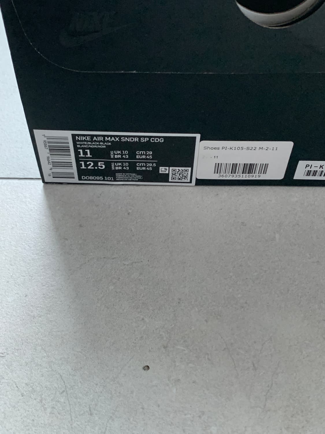 [290] 나이키 에어맥스 선더 CDG 블랙 화이트 상품이미지6
