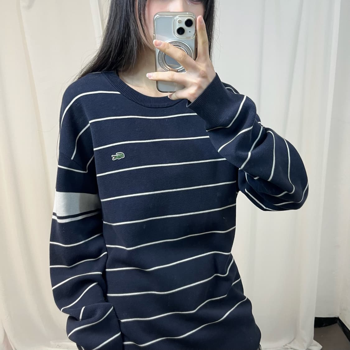 Lacoste navy striped knit 상품이미지3