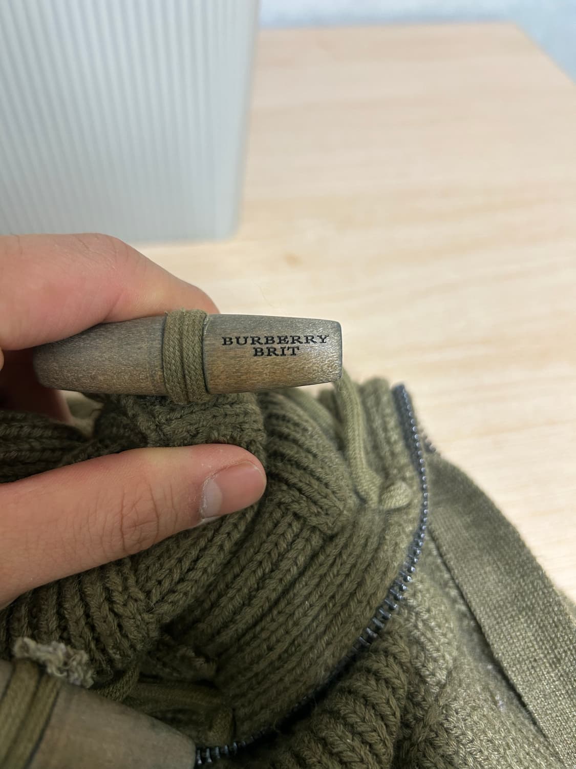 정품)버버리 브릿 니트 가디건 올리브 S/한국 95 상품이미지3