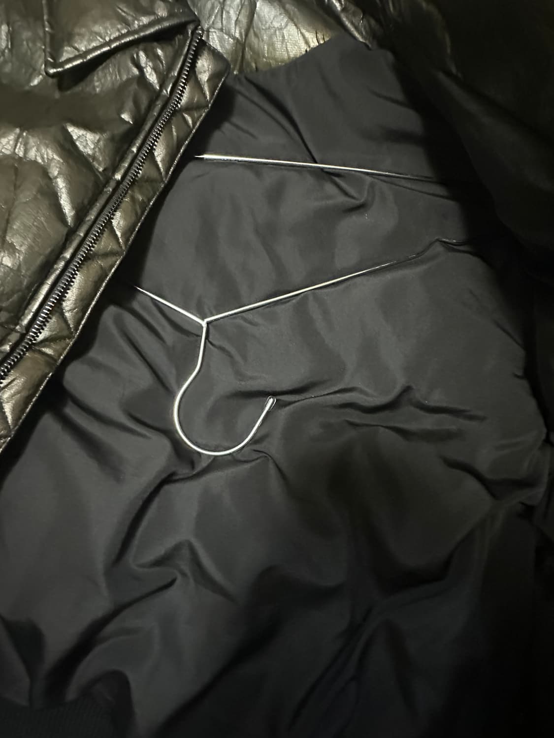 [S] 자라 크랭클 레더 패디드 자켓 상품이미지4