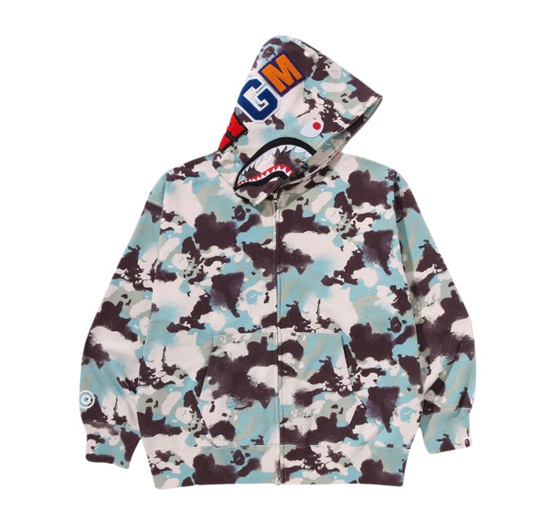 베이프 맵 카모 샤크 릴렉스드 핏 풀 집 후드 멀티 상품이미지3