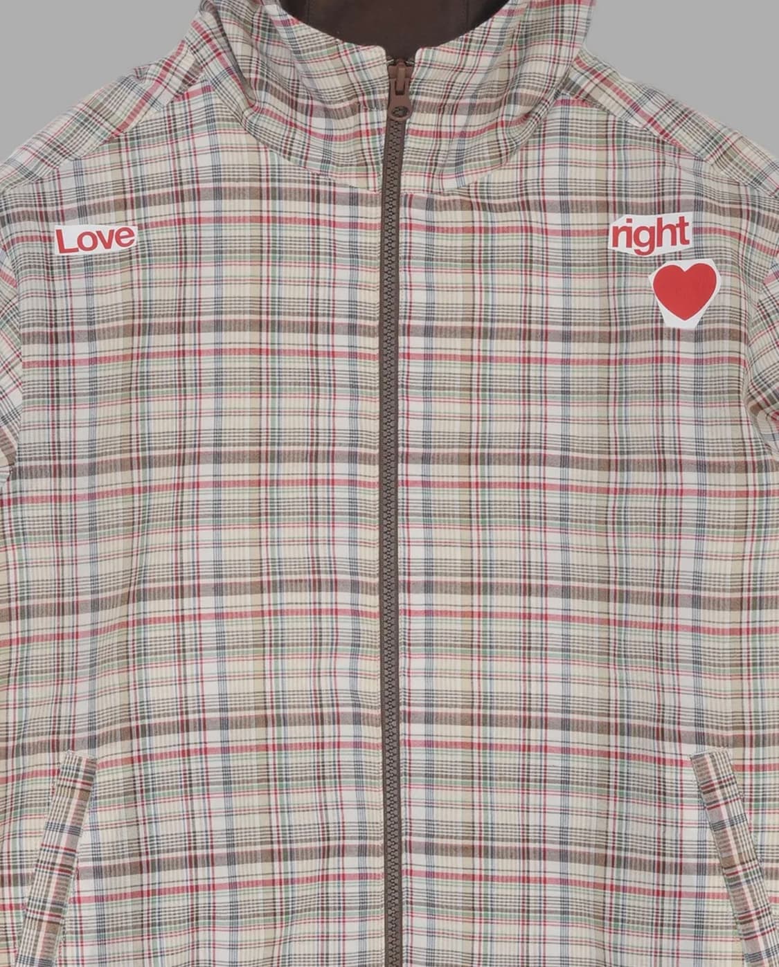 LOVE CHECK PUFFED JACKET (BROWN) 상품이미지3