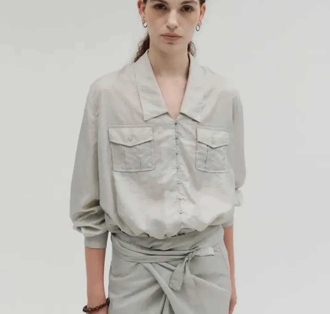 솔티페블 글로시 포켓 셔츠 / 스커트 셋업 상품이미지1