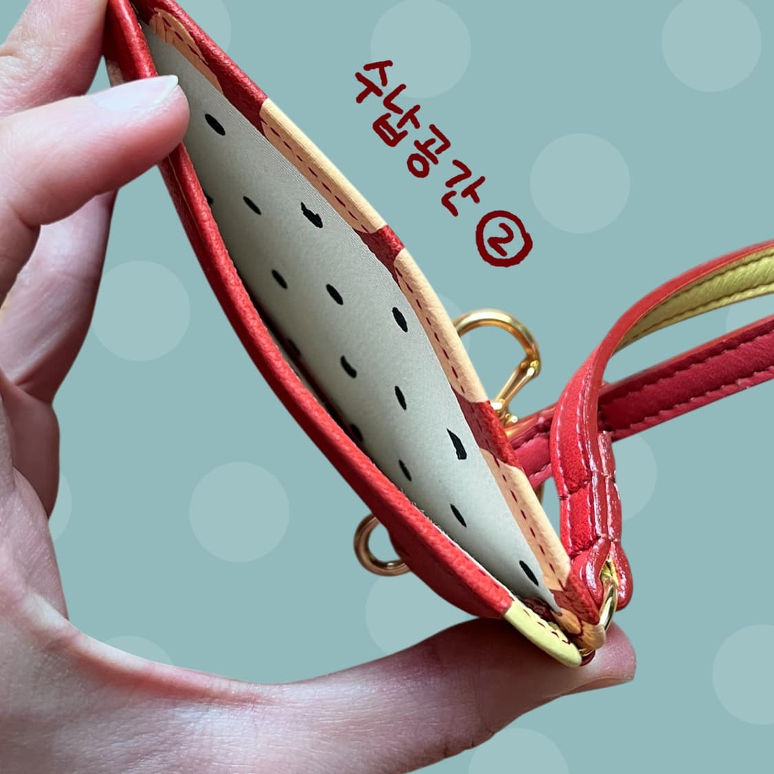 츠모리 치사토 땡땡이 고양이 카드지갑 상품이미지5