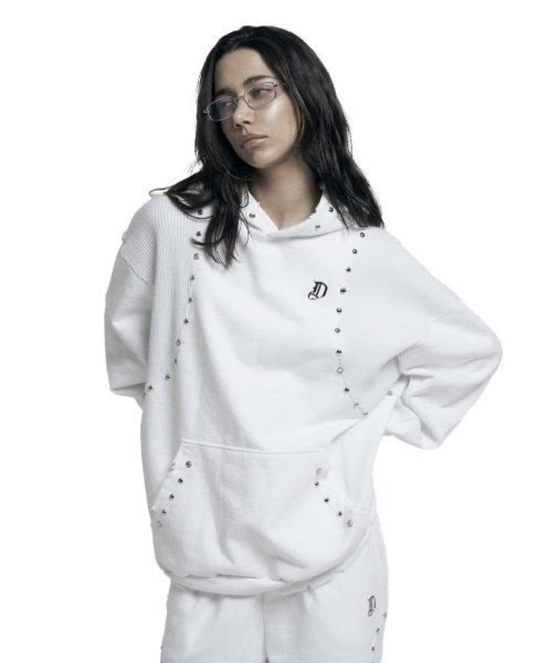 오도어 스터드 후드 화이트 상품이미지1