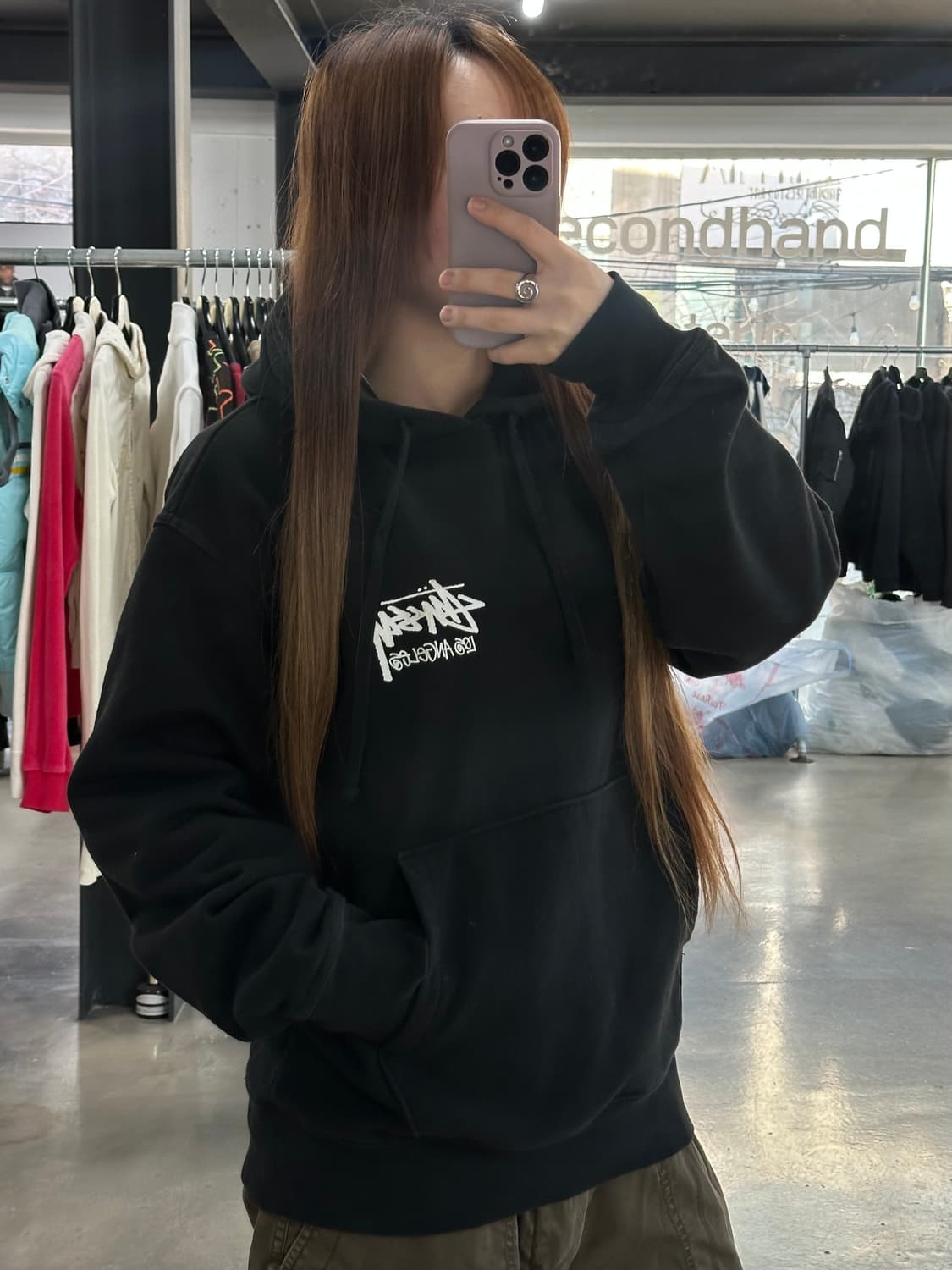 스투시 스탁 LA 후드티 블랙 상품이미지3