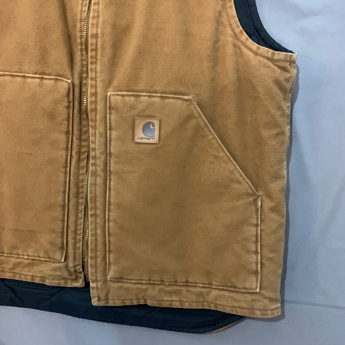 M CARHARTT 칼하트 V02 샌드스톤 덕 퀼팅 베스트 조끼 상품이미지5