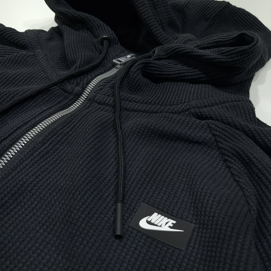 CL171 나이키 코튼폴리 와플니트 블랙 후드 집업 상품이미지5