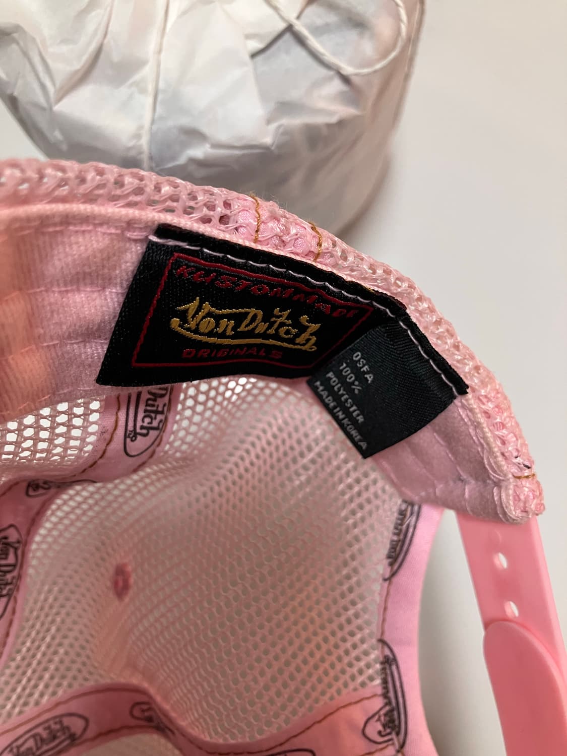 Y2K 대대장 본더치 트러커 매쉬 캡 모자 연핑크 라벤더 상품이미지4