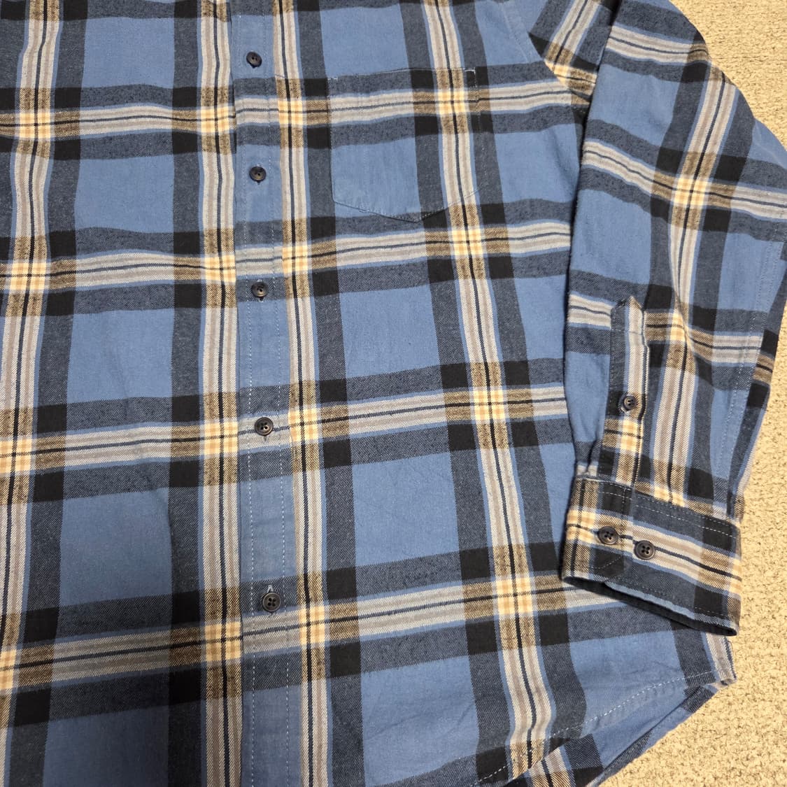 Merona 블루 플란넬 체크셔츠 L(100) 상품이미지5