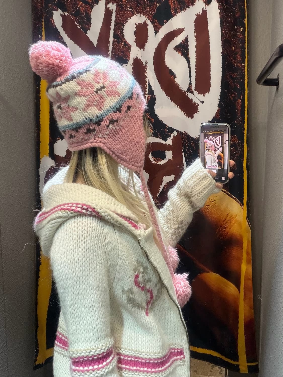 빈티지 니트 폼폼 이어플랩 상품이미지3