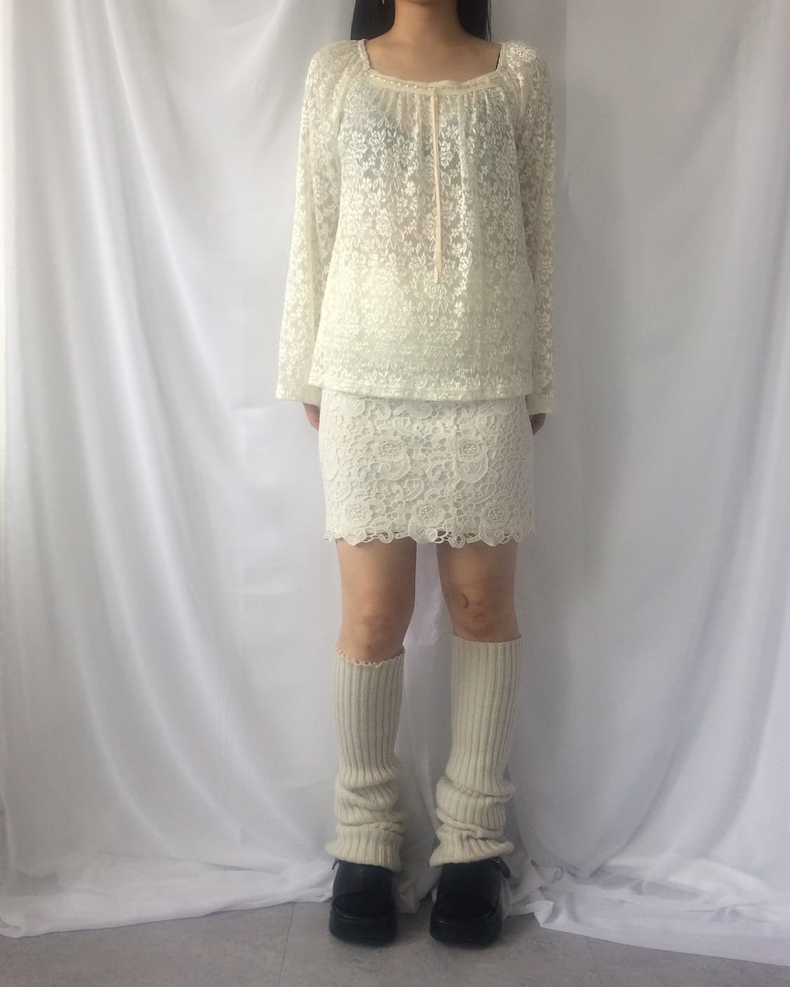 Lace 2way shoulder sleeve 상품이미지5