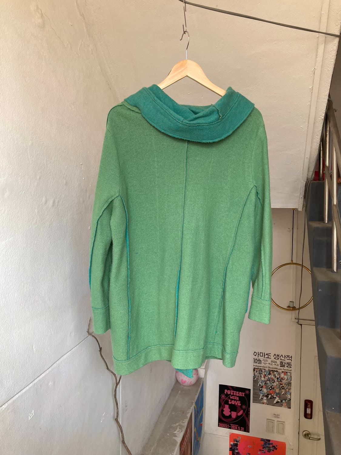 울 떡볶이 투톤 하프 코트 상품이미지5