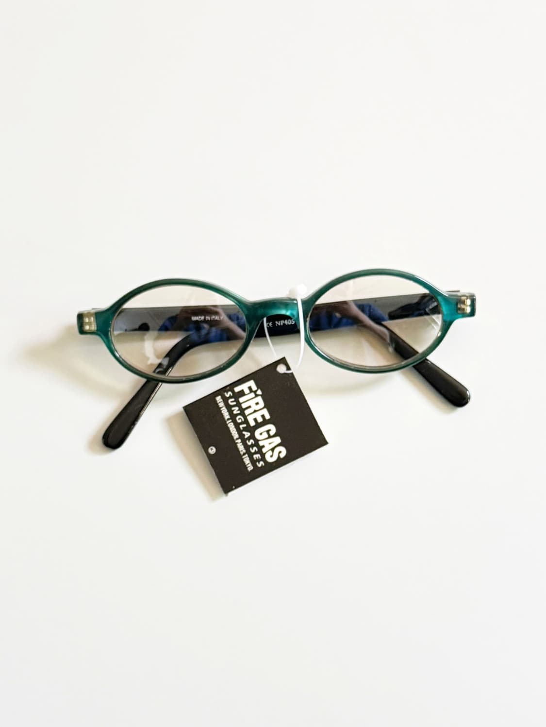 90s FIRE GAS 아쿠아블루 오벌 뿔테 투명틴트 빈티지 선글라스 상품이미지2