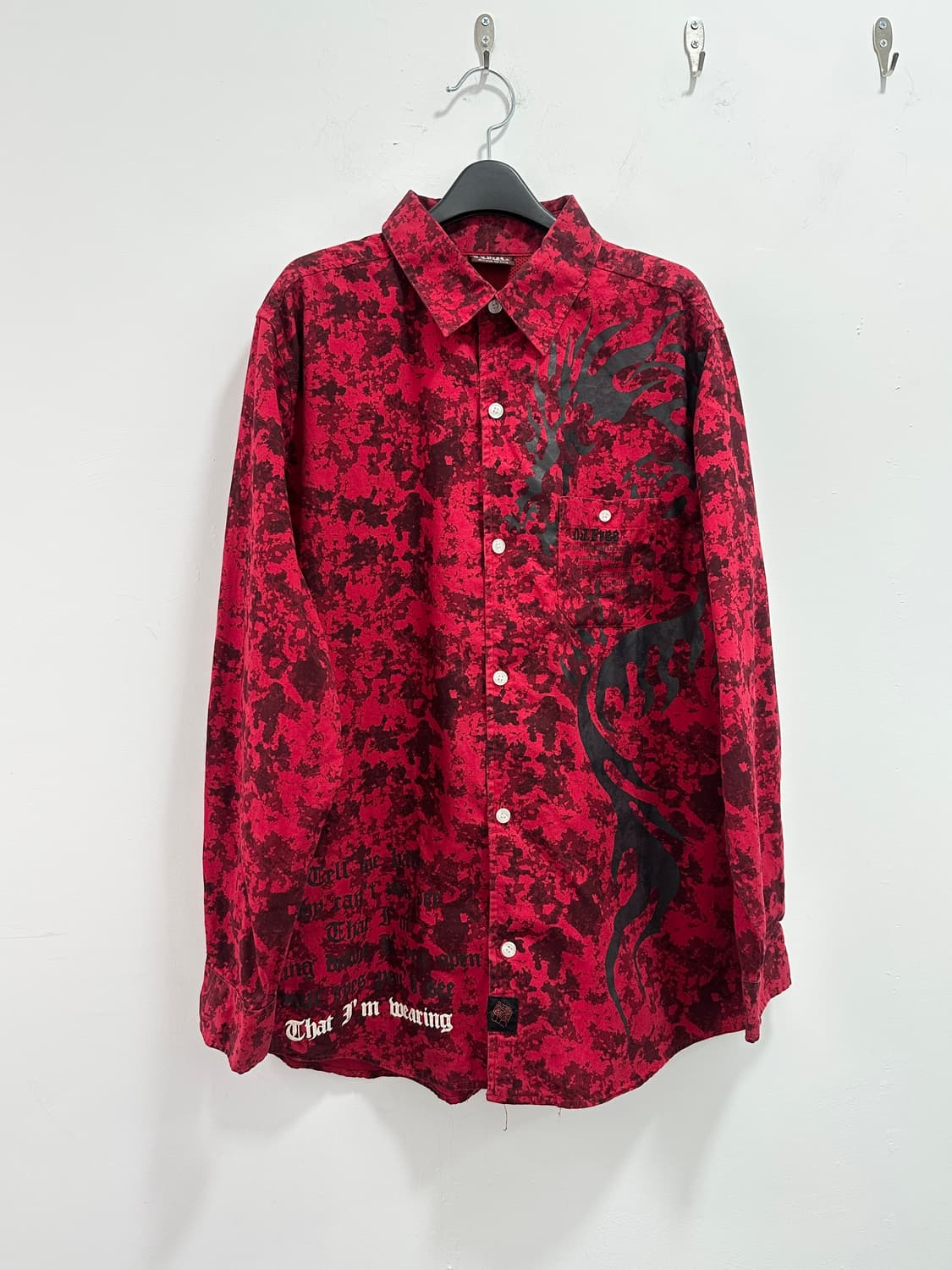 DJ FREE punk lettering red shirts  상품이미지1