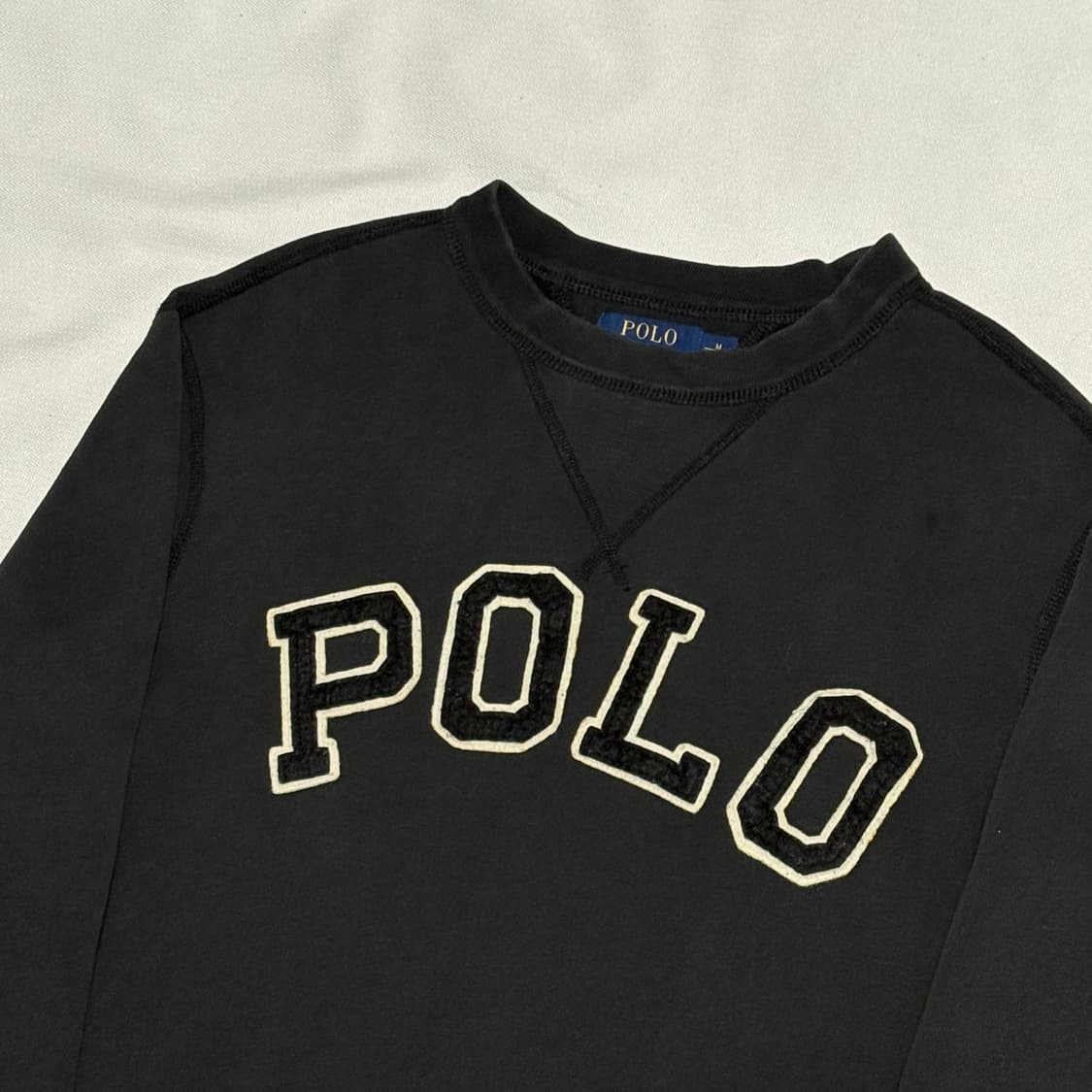 M 폴로랄프로렌 레터링 로고 블랙 맨투맨 상품이미지1