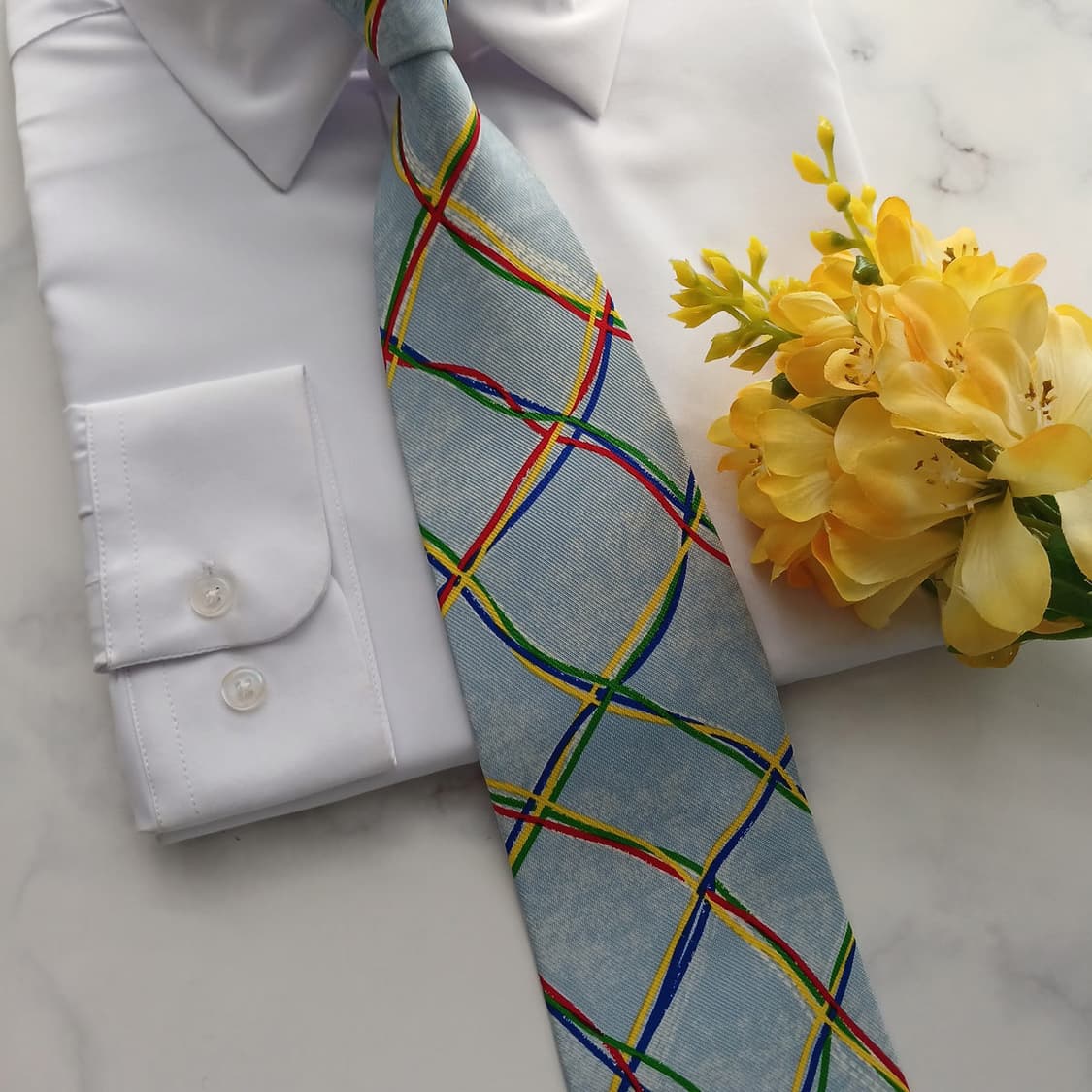 소니아리키엘 실크 멀티 스트라이프 넥타이 9.5cm A+등급 A18745 상품이미지5