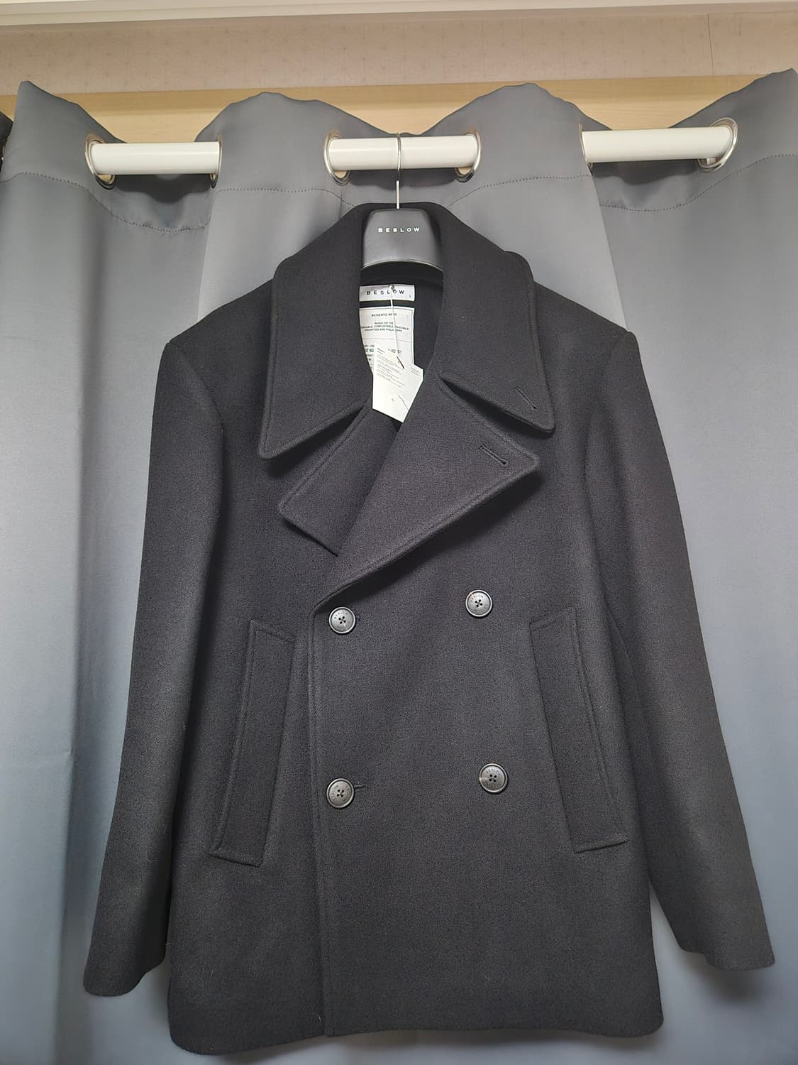 비슬로우 오버사이즈드 피코트 Black 상품이미지2