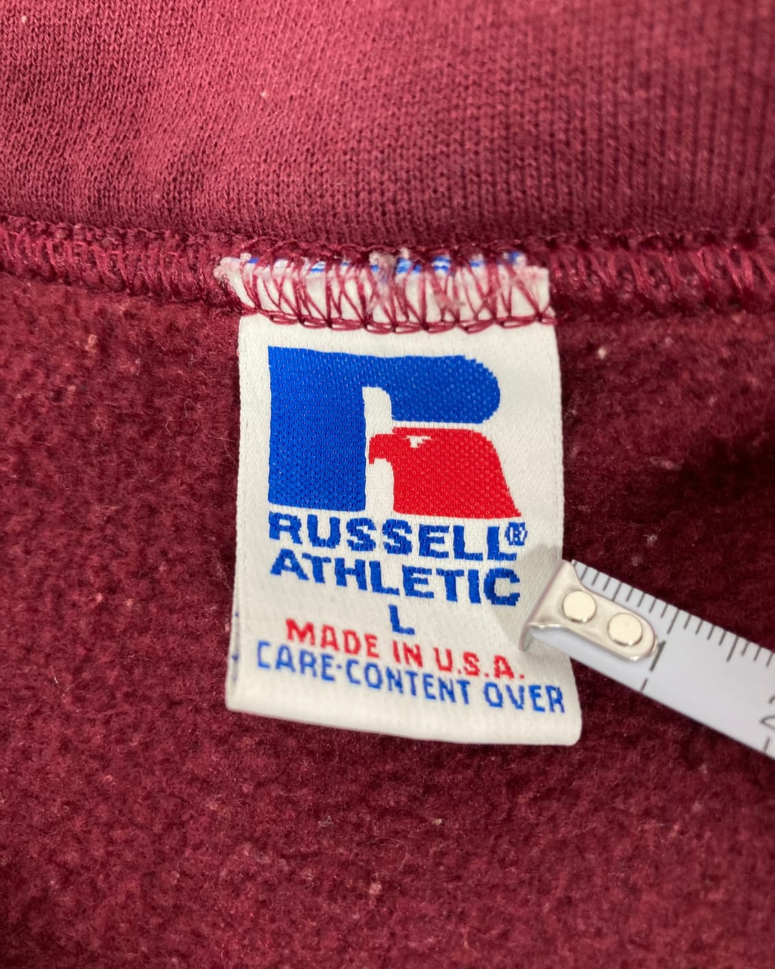 90s Russell 1/4 Sweatshirt (burgundy) 상품이미지3