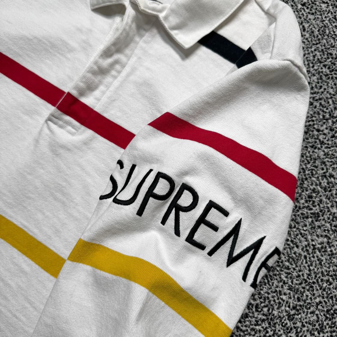 Name : 슈프림 스펠아웃 완장 스트라이프 럭비 카라티 :) 상품이미지3